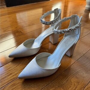 Badgley Mishka Heels with Crystal Ankle Strap